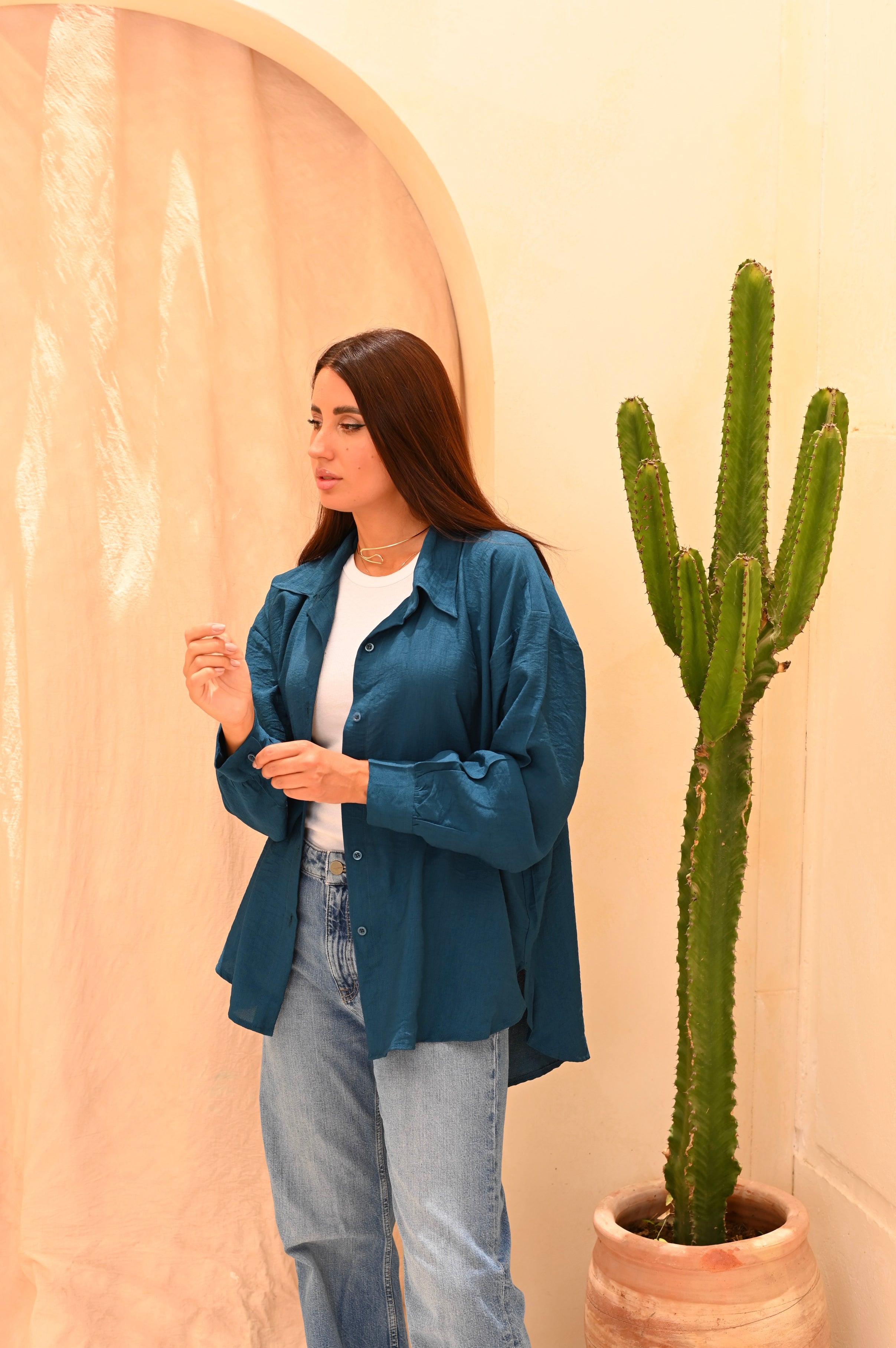 Gumus Long Basic Linen Shirt