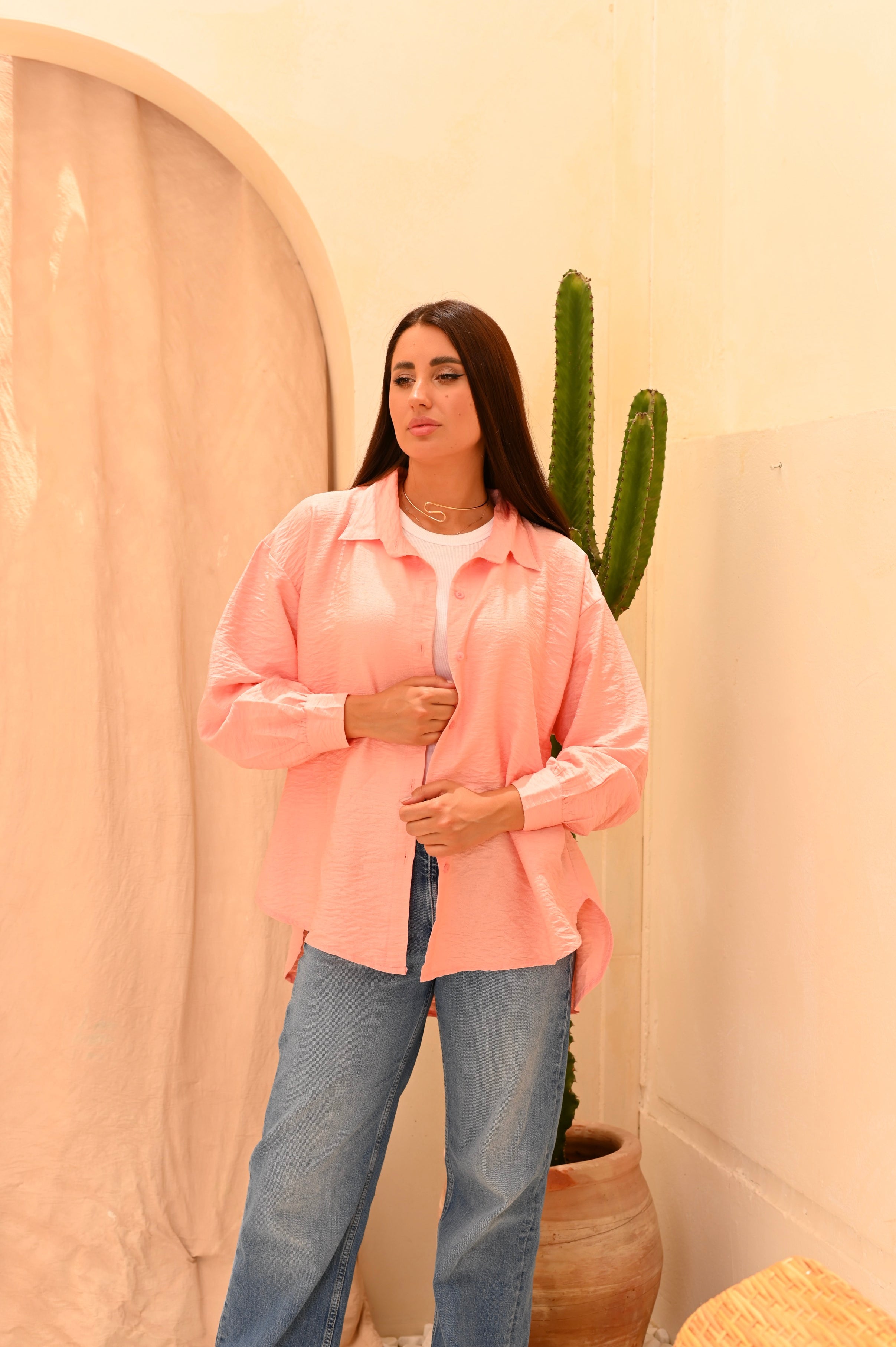 Gumus Long Basic Linen Shirt