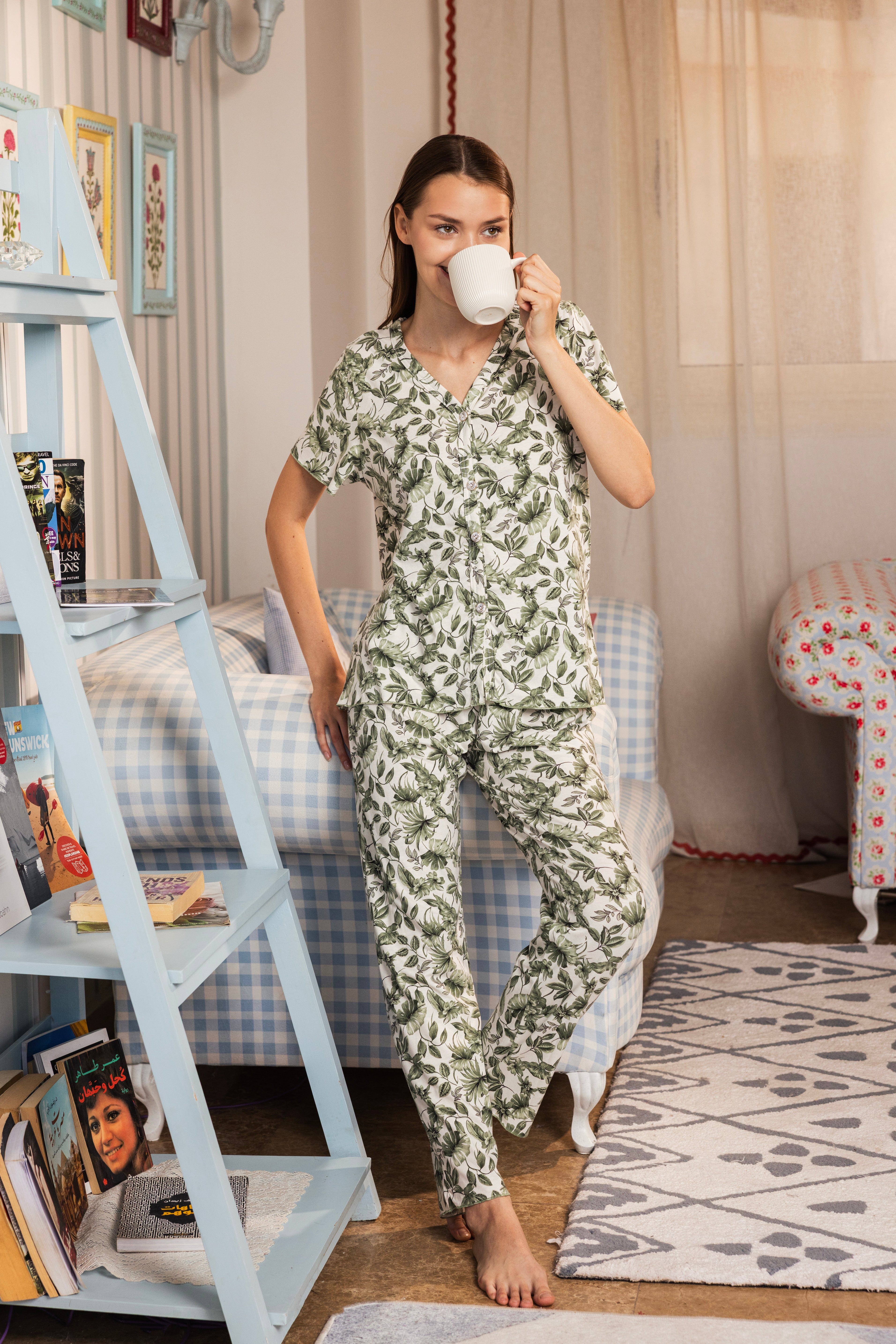 Green Leaf Cotton Pajama Collection