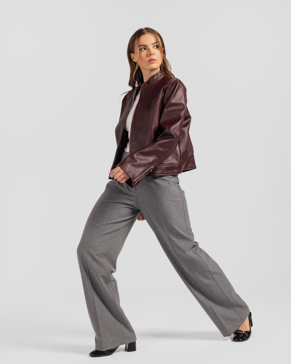 Cropped Leather Zip Jacket — jackets & coats by Gumus