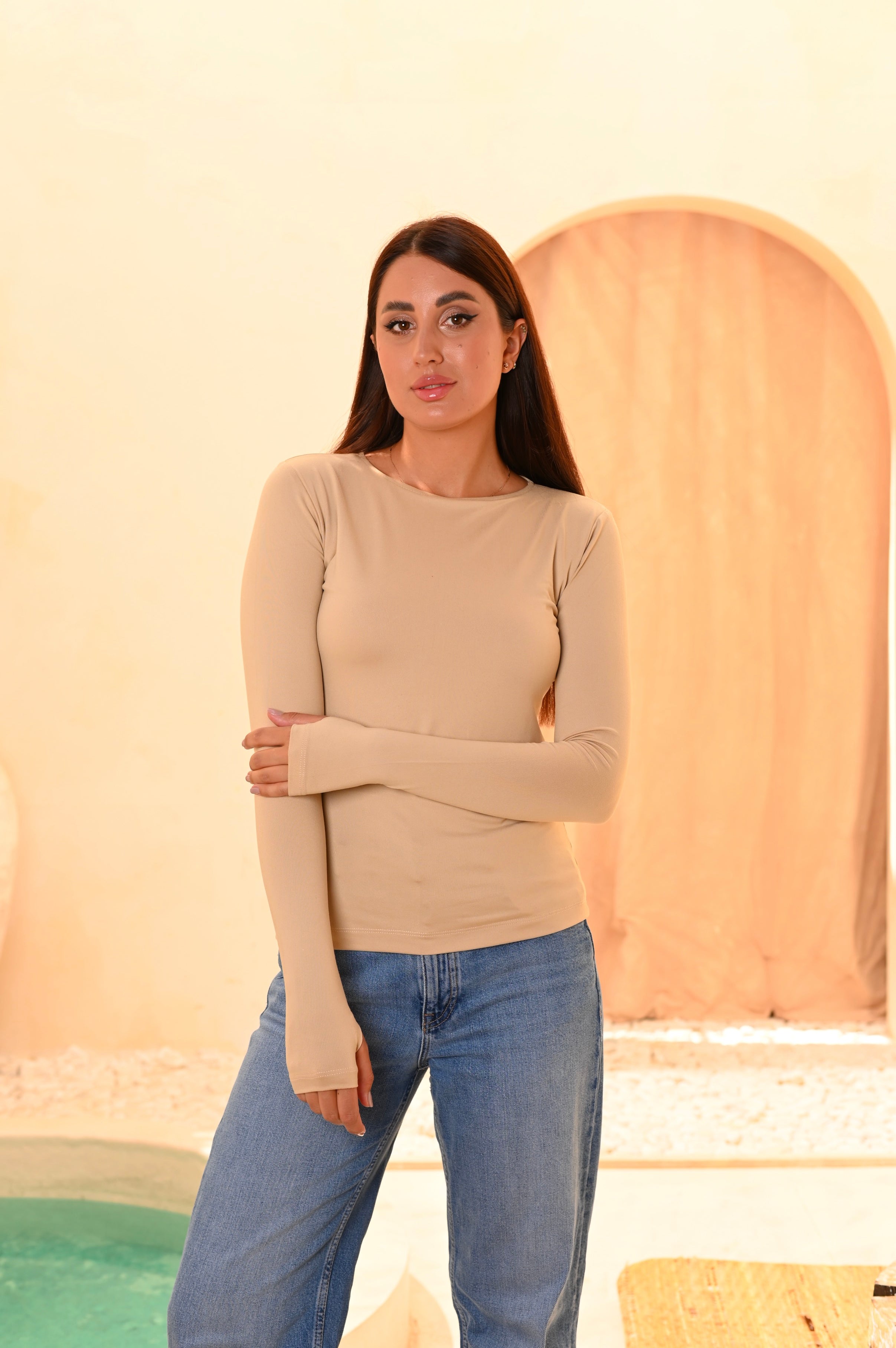 Gumus Soft Cotton Long Sleeve Basic Top