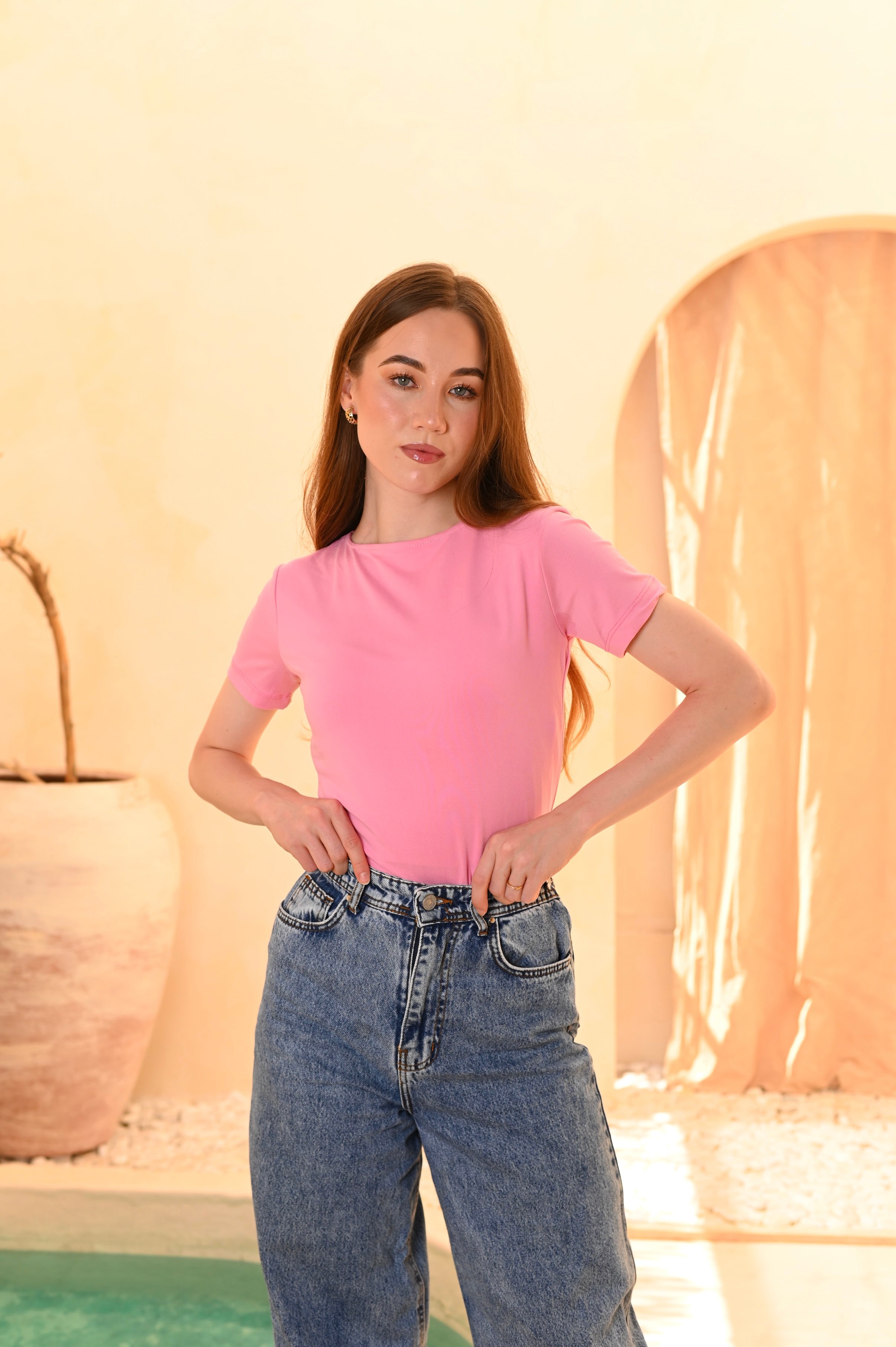 Gumus Soft Cotton Short Sleeve Basic Top