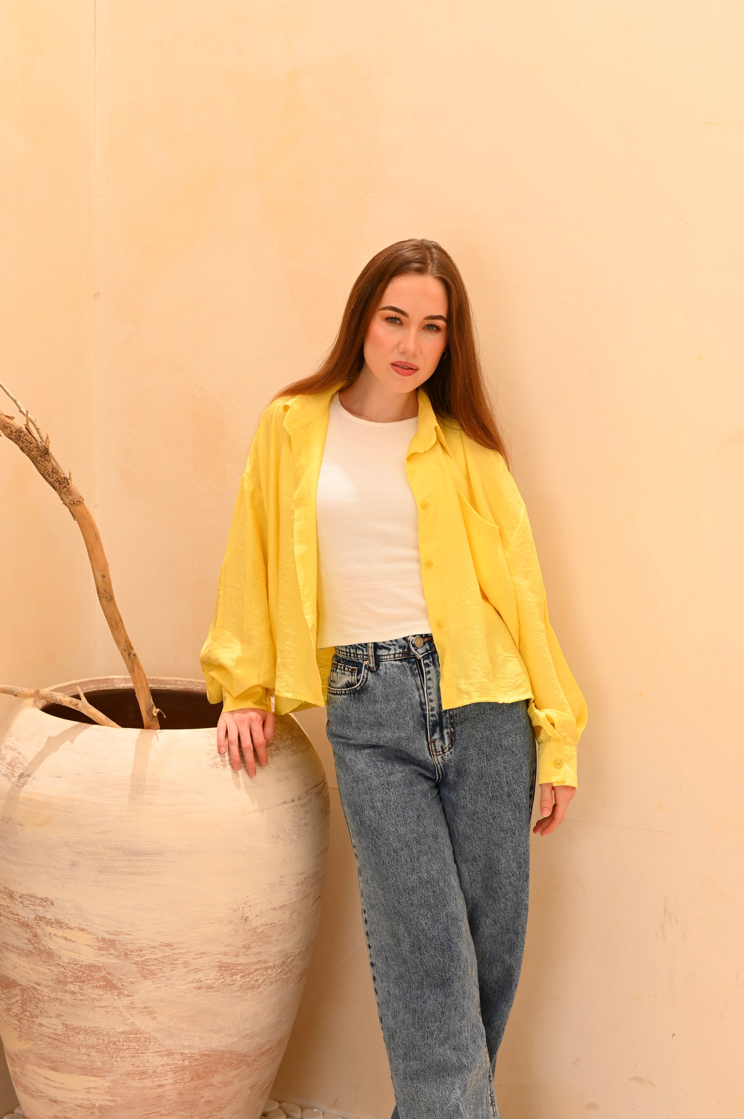 Gumus Short Basic Linen Shirt