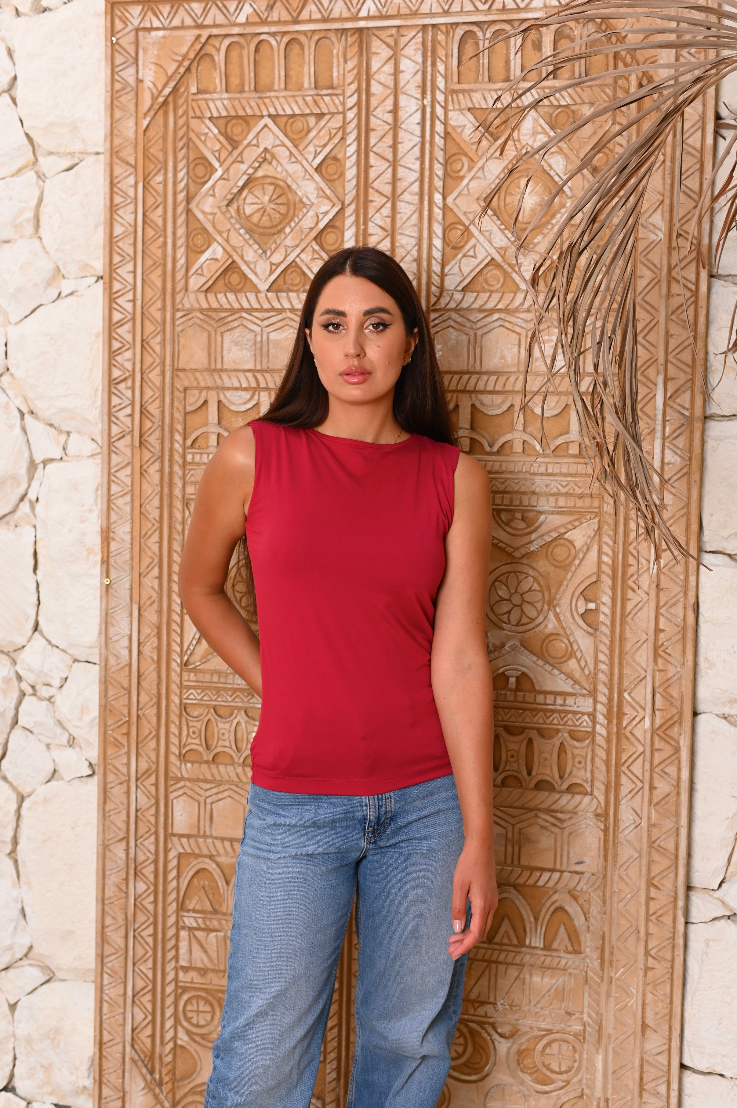 Gumus Soft Cotton Sleeveless Basic Top