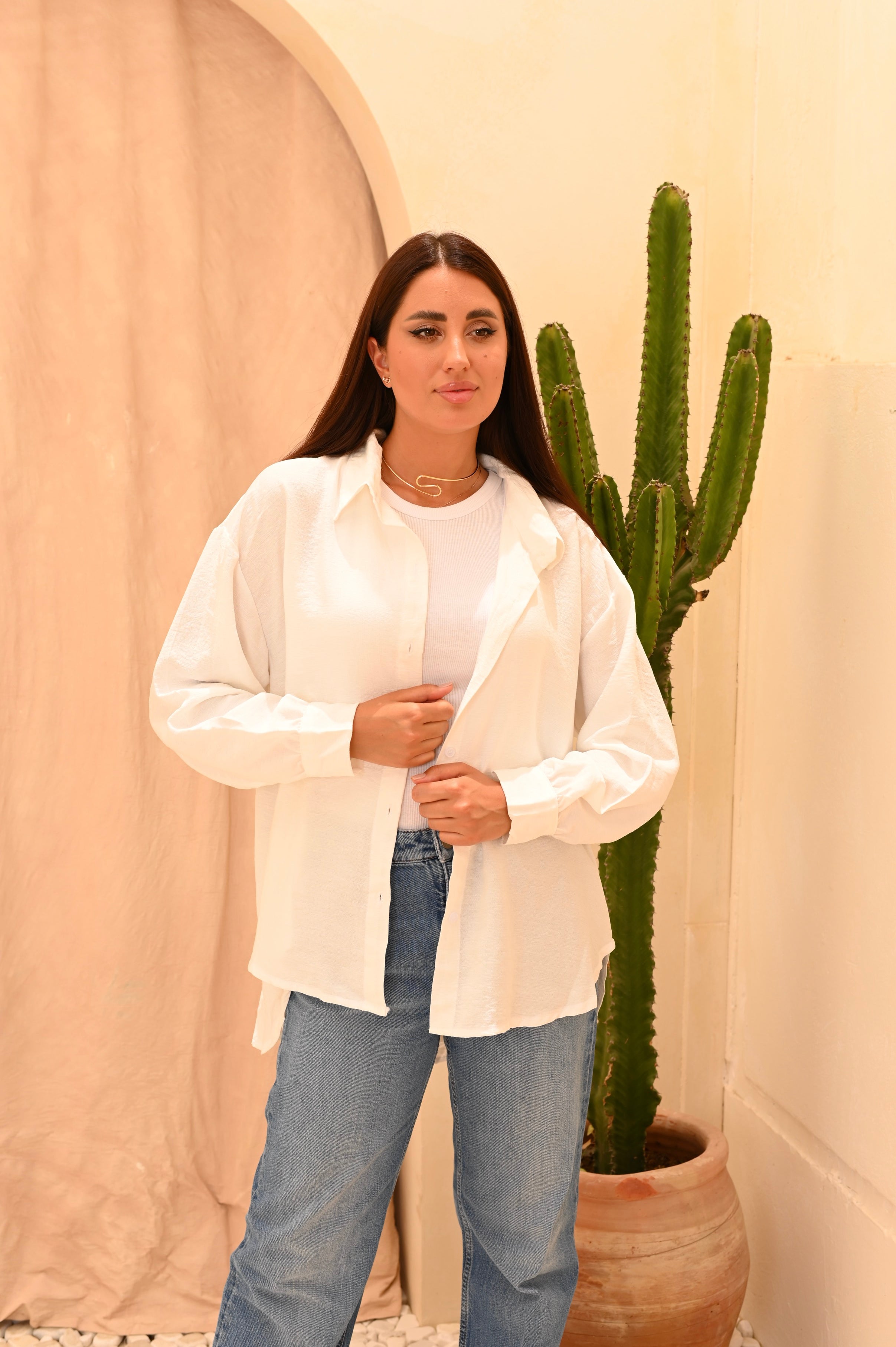 Gumus Long Basic Linen Shirt
