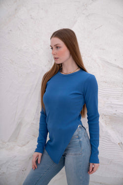 Image of Gumus LongSleeve V Cut Pure Cotton Top