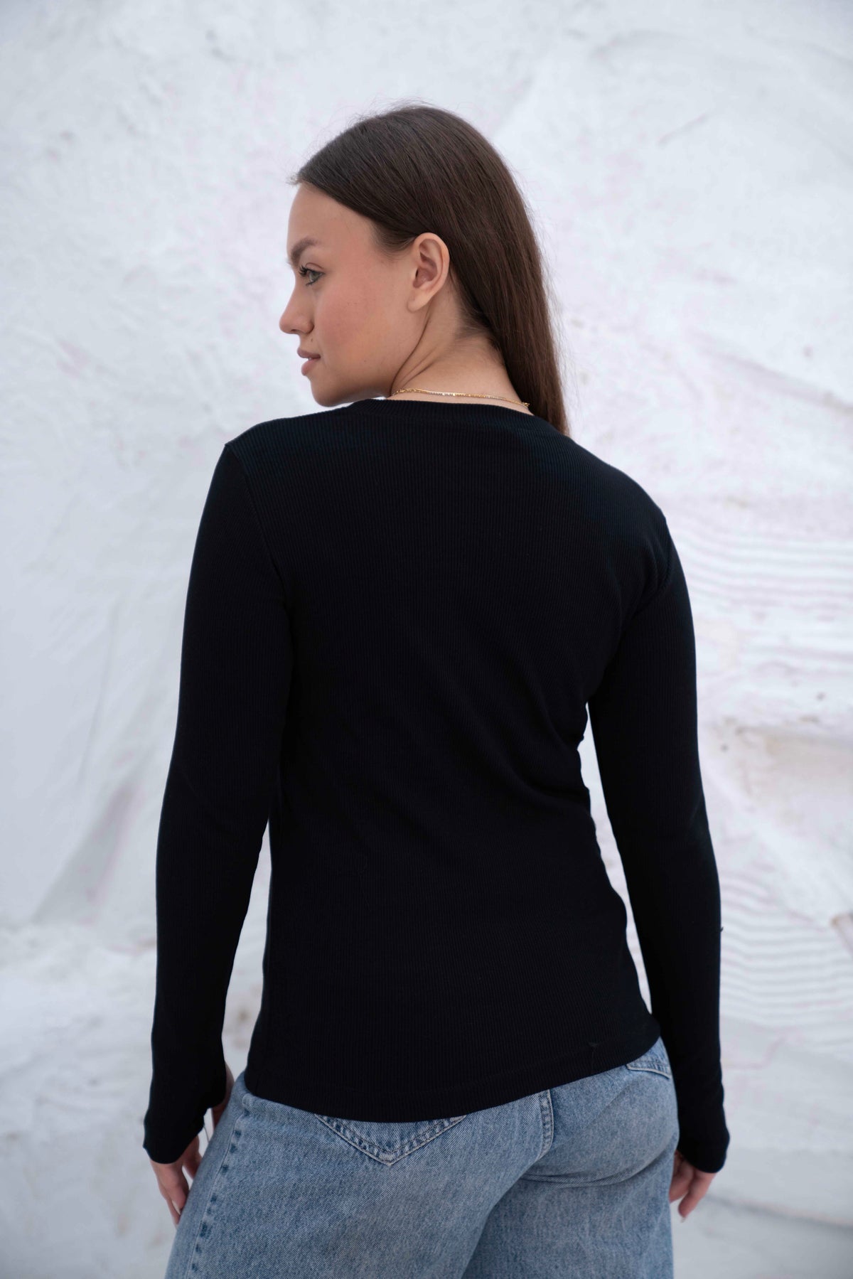 Striped Cotton Basic Top - Long Sleeve by Gumus — view 10