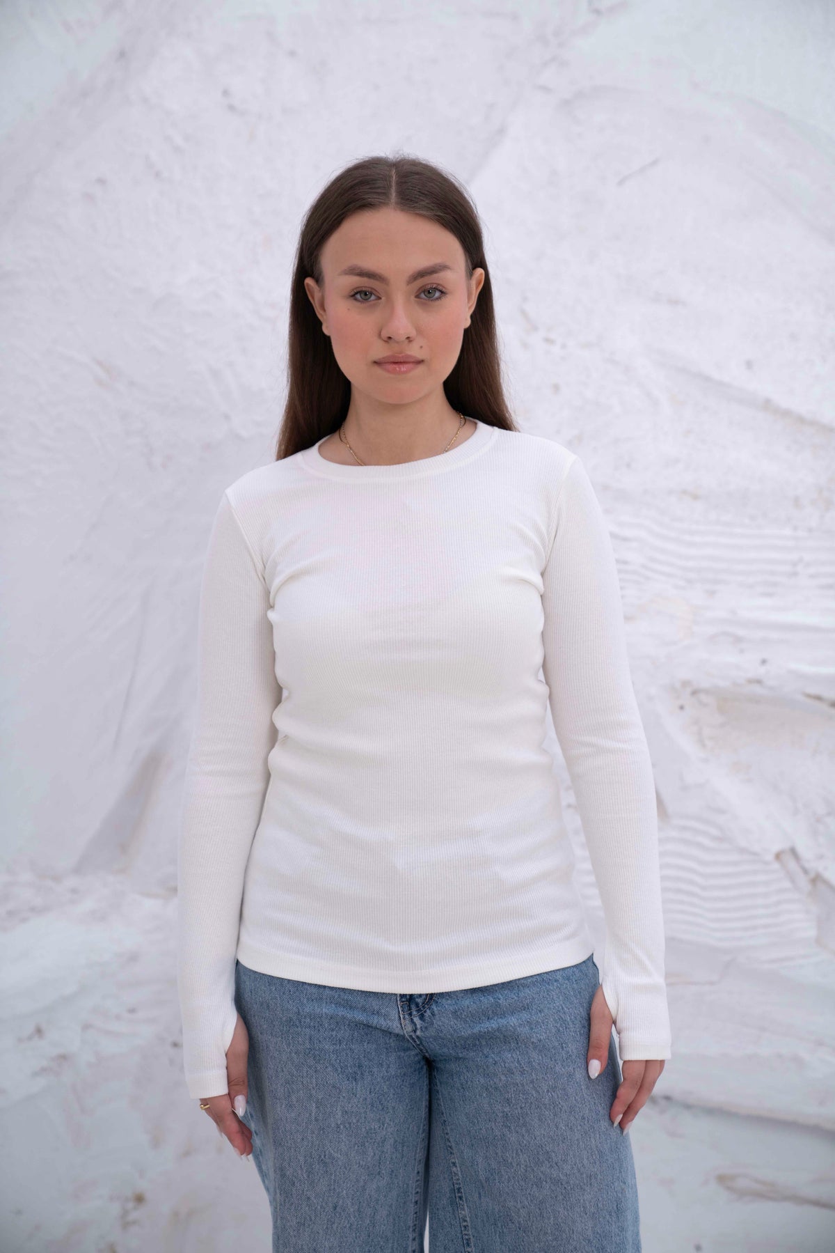 Striped Cotton Basic Top - Long Sleeve — tops by Gumus