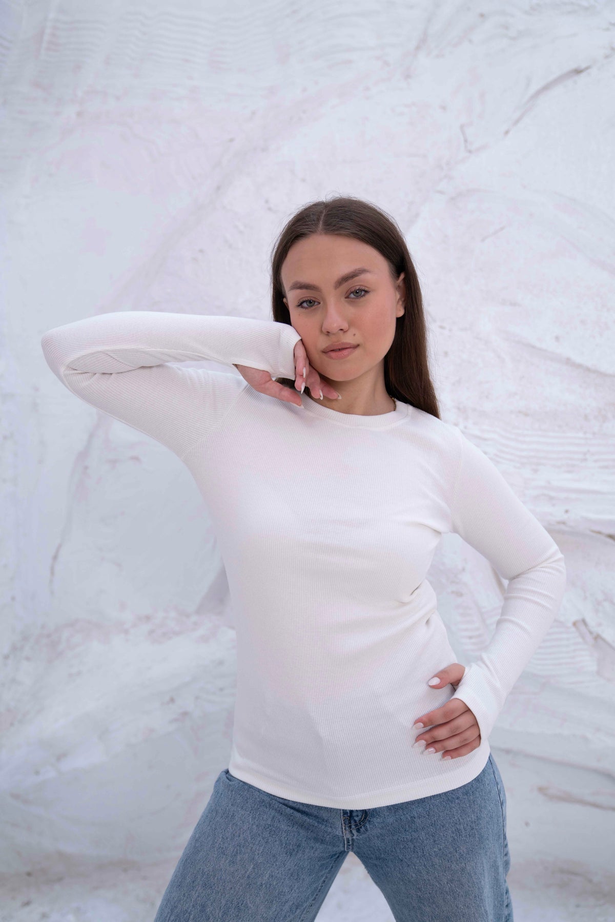 Striped Cotton Basic Top - Long Sleeve by Gumus — view 2