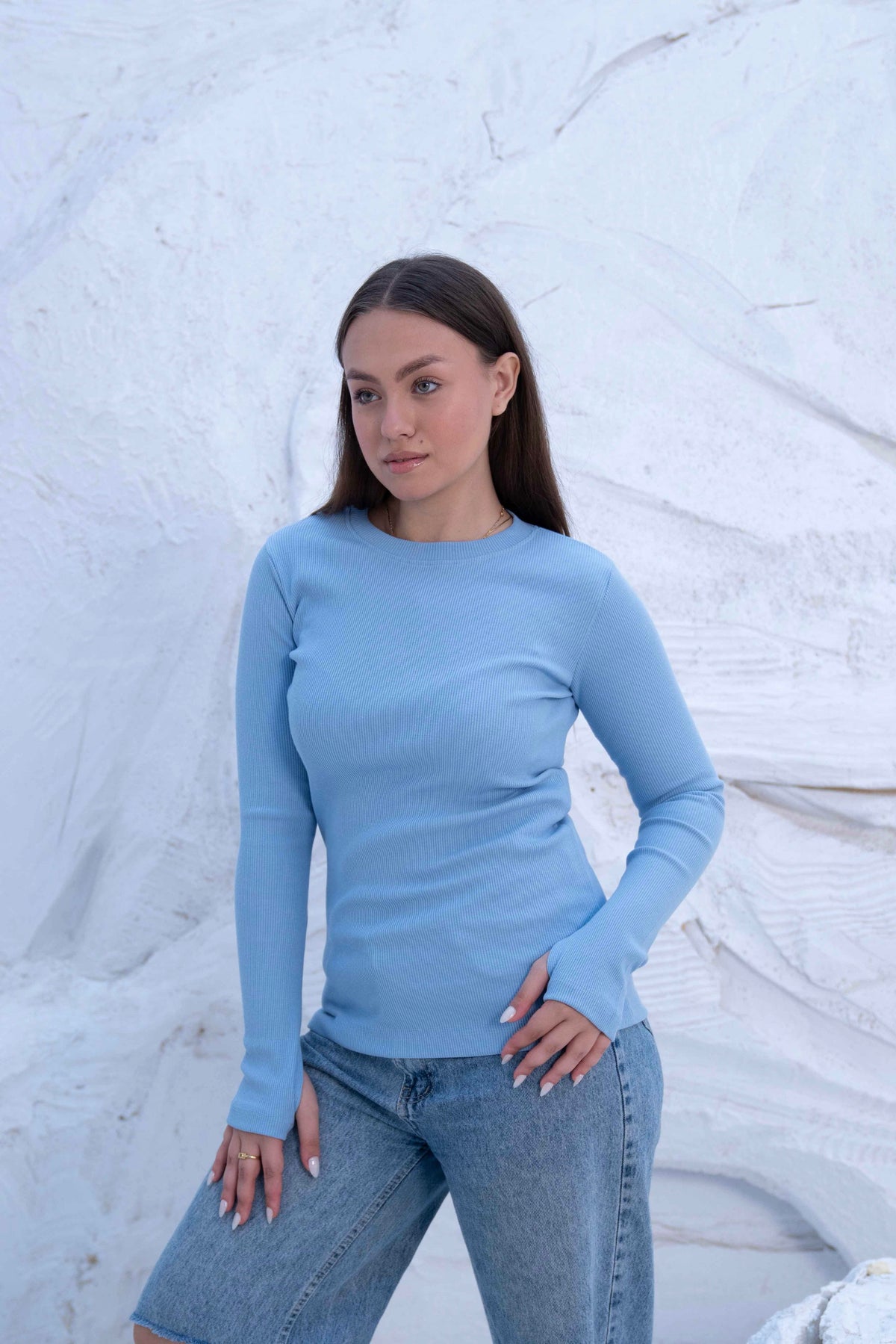 Striped Cotton Basic Top - Long Sleeve by Gumus — view 32