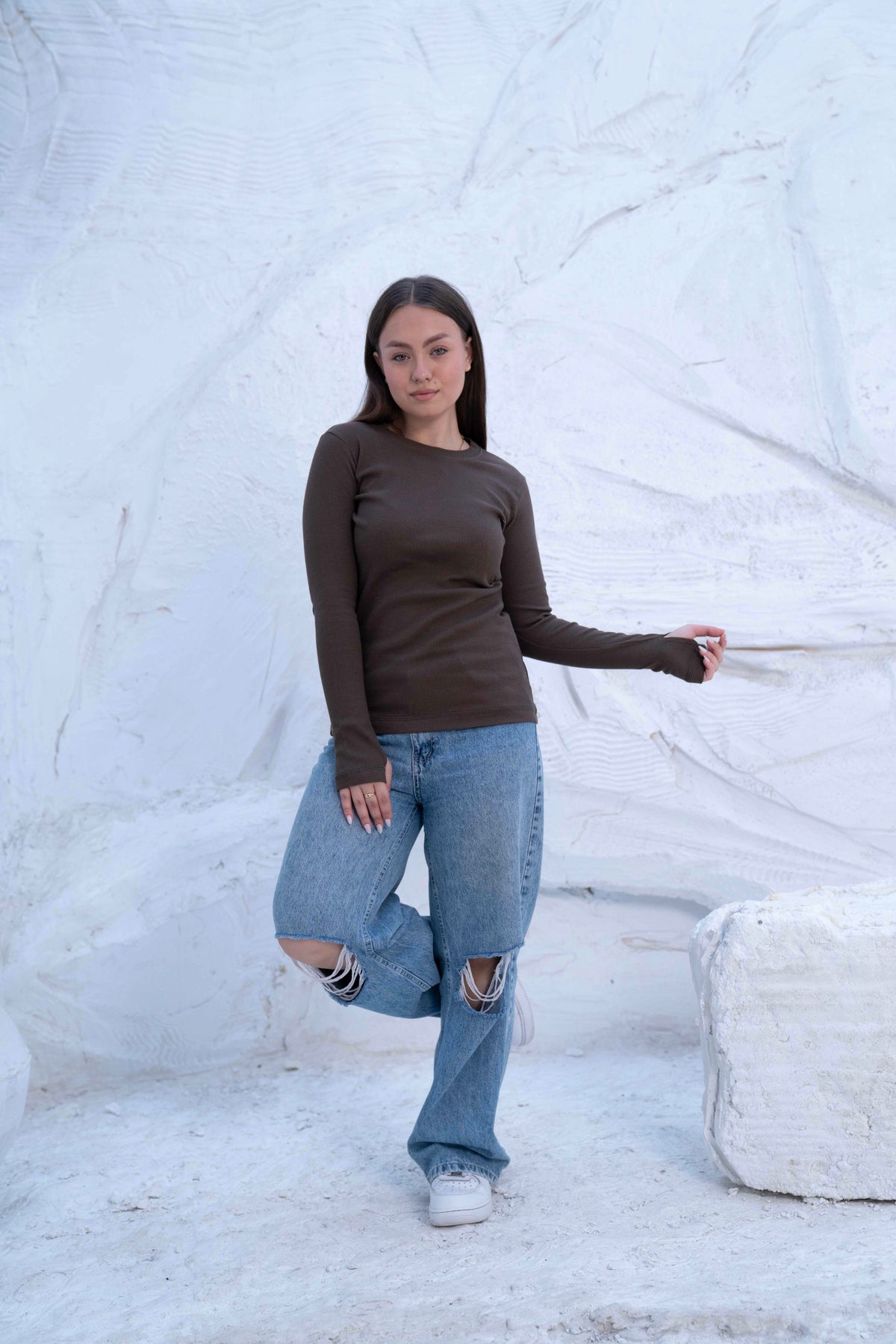 Striped Cotton Basic Top - Long Sleeve by Gumus — view 39