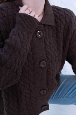 Image of Knit Wool Button-Up Jacket