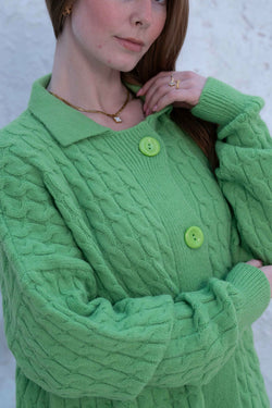 Image of Knit Wool Button-Up Jacket