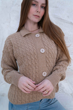 Image of Knit Wool Button-Up Jacket