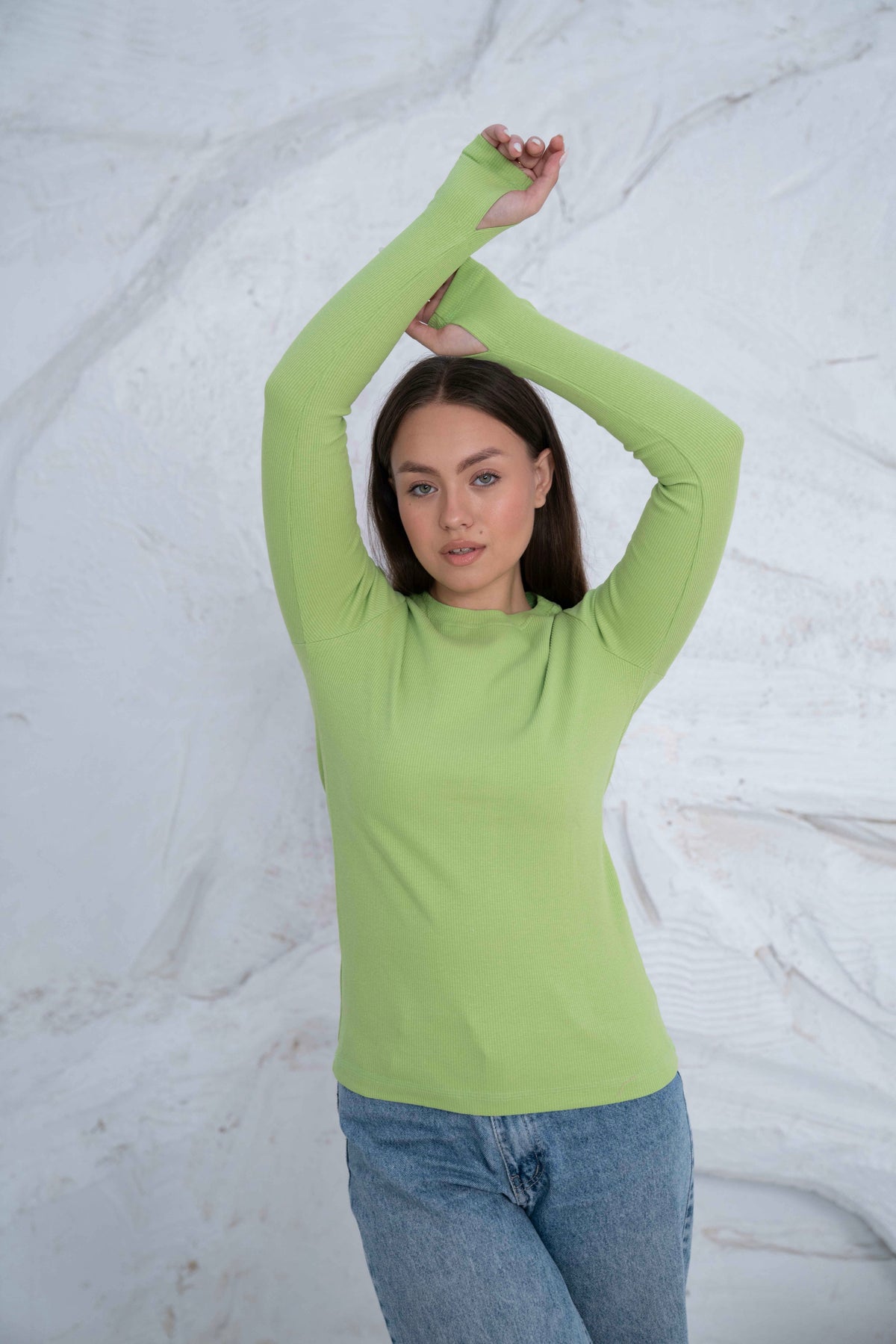 Striped Cotton Basic Top - Long Sleeve
