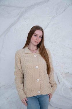 Image of Knit Wool Button-Up Jacket