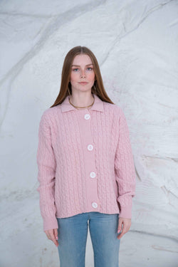 Image of Knit Wool Button-Up Jacket