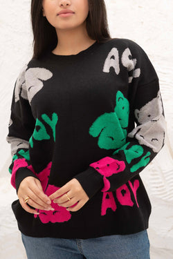 Image of Blacky Teddy Bear Oversized Pullover