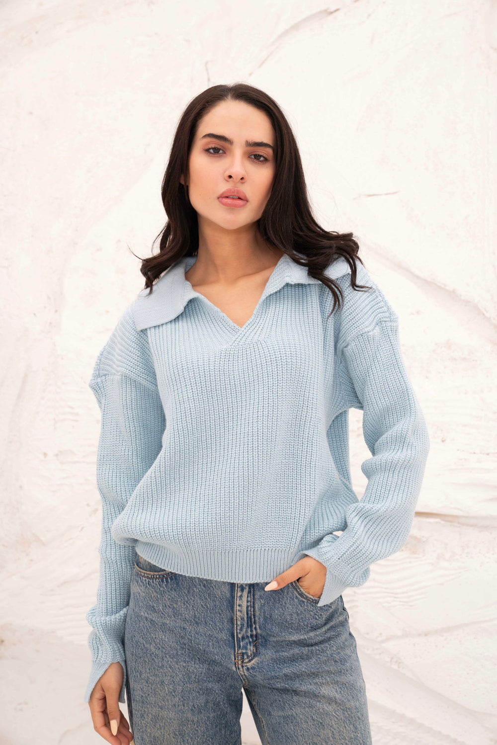 Relaxed Fit Collar Pullover — knitwear by Gumus