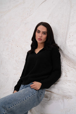 Image of Relaxed Fit Collar Pullover