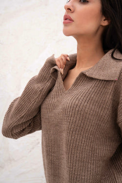 Image of Relaxed Fit Collar Pullover