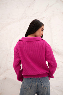 Image of Relaxed Fit Collar Pullover