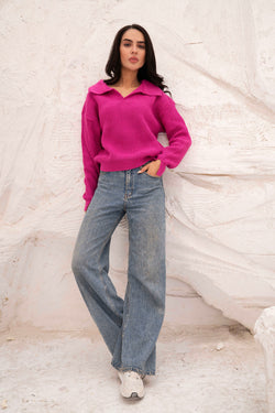 Image of Relaxed Fit Collar Pullover