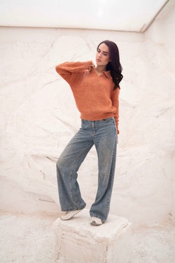 Image of Relaxed Fit Collar Pullover