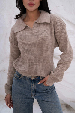 Image of Relaxed Fit Collar Pullover