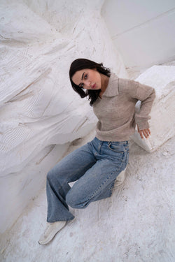 Image of Relaxed Fit Collar Pullover