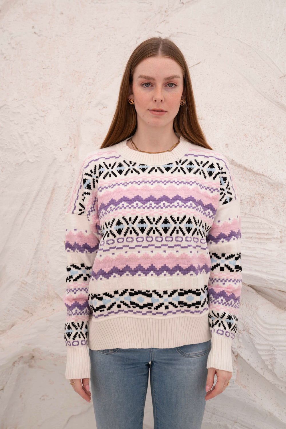Offwhite Women’s Patterned Knit Pullover — knitwear by Gumus