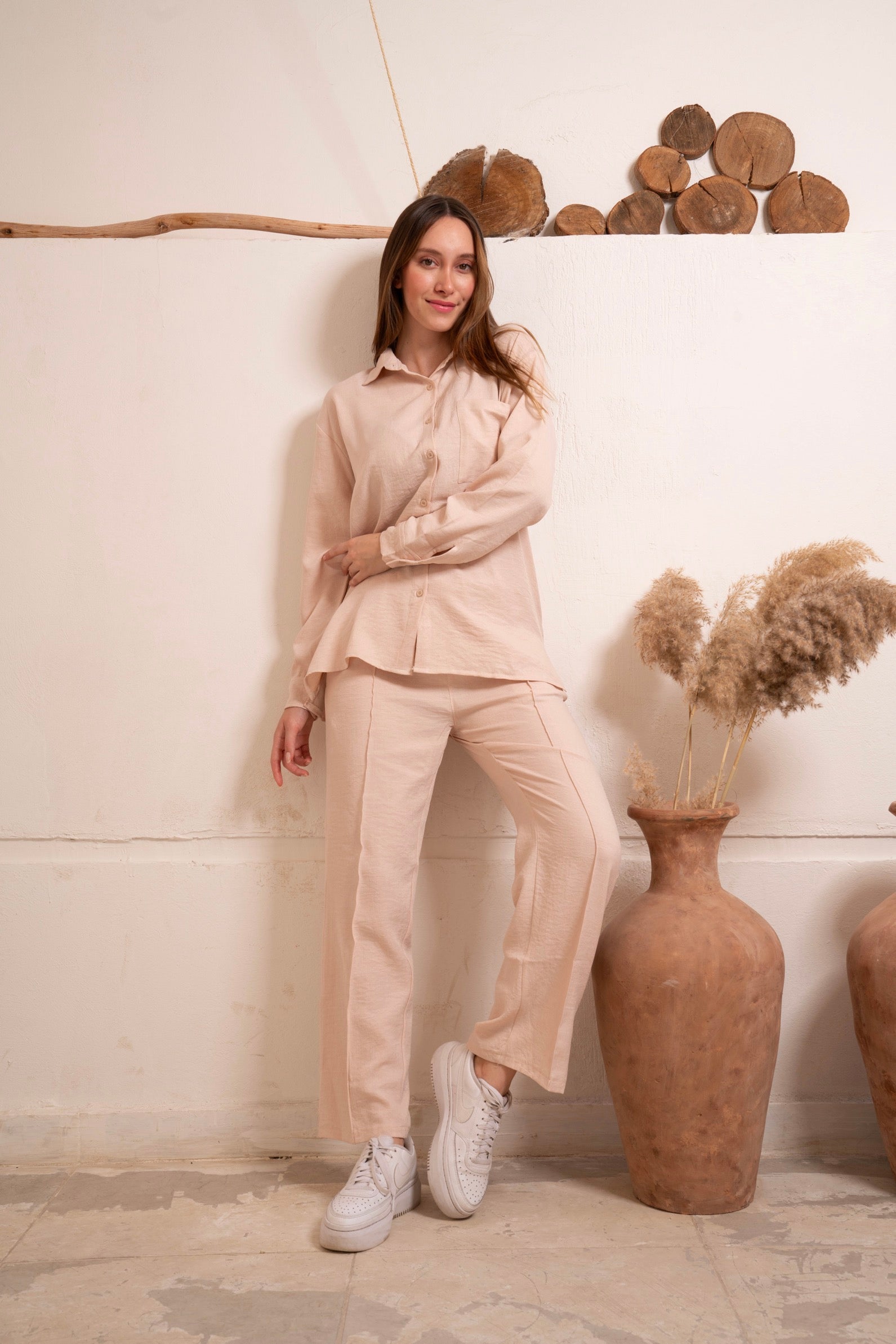 Gumus Linen Beige Suit