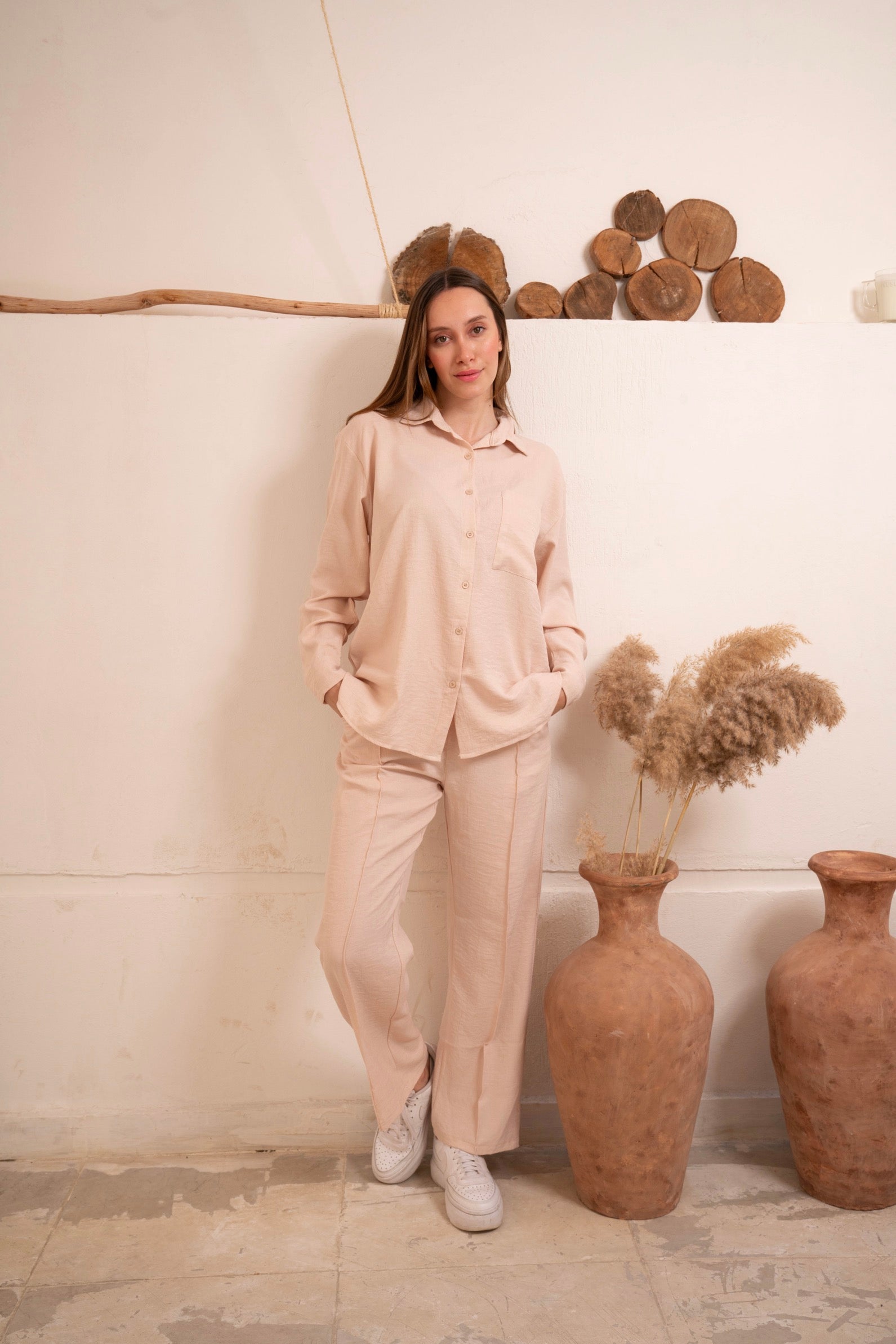 Gumus Linen Beige Suit