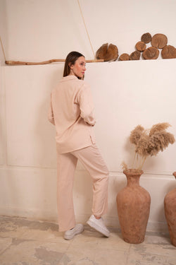 Image of Gumus Linen Beige Suit