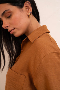 Image of Gumus Linen Caramel Suit