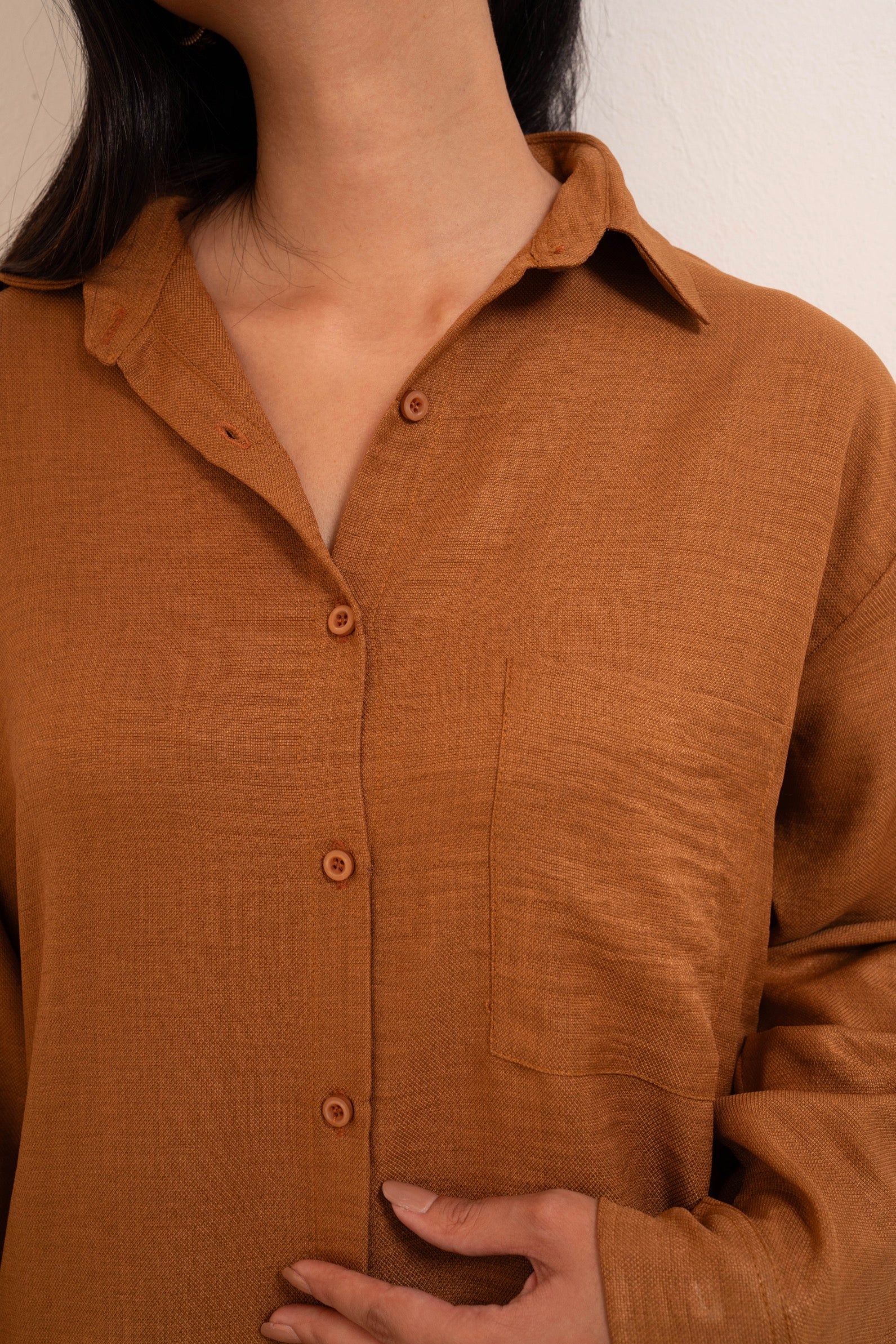 Gumus Linen Caramel Suit