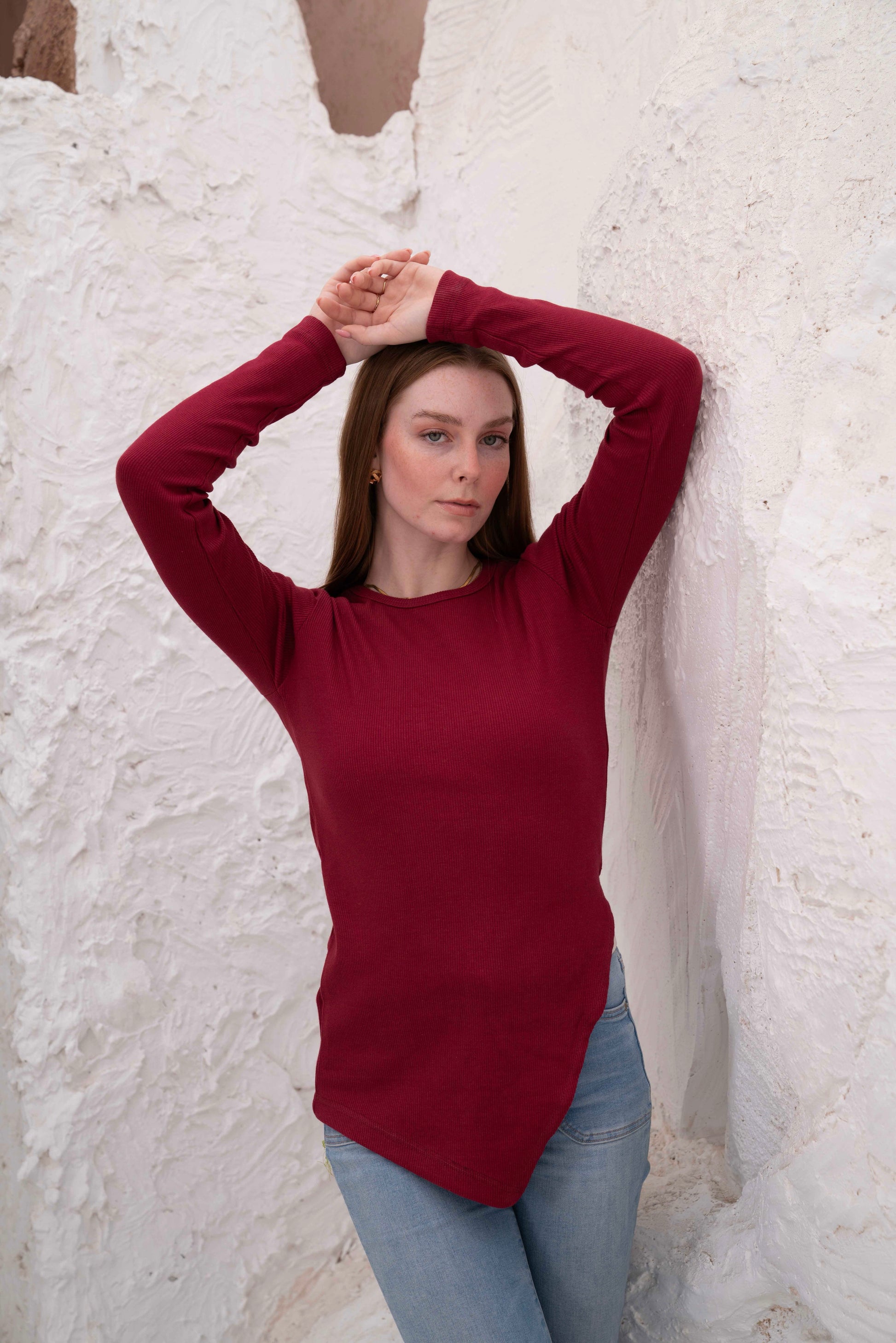 Gumus LongSleeve V Cut Pure Cotton Top