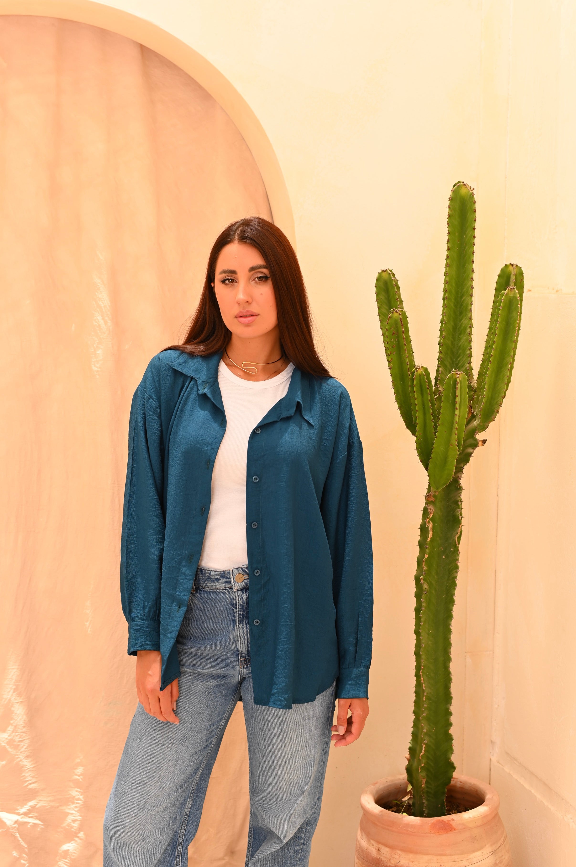 Gumus Long Basic Linen Shirt