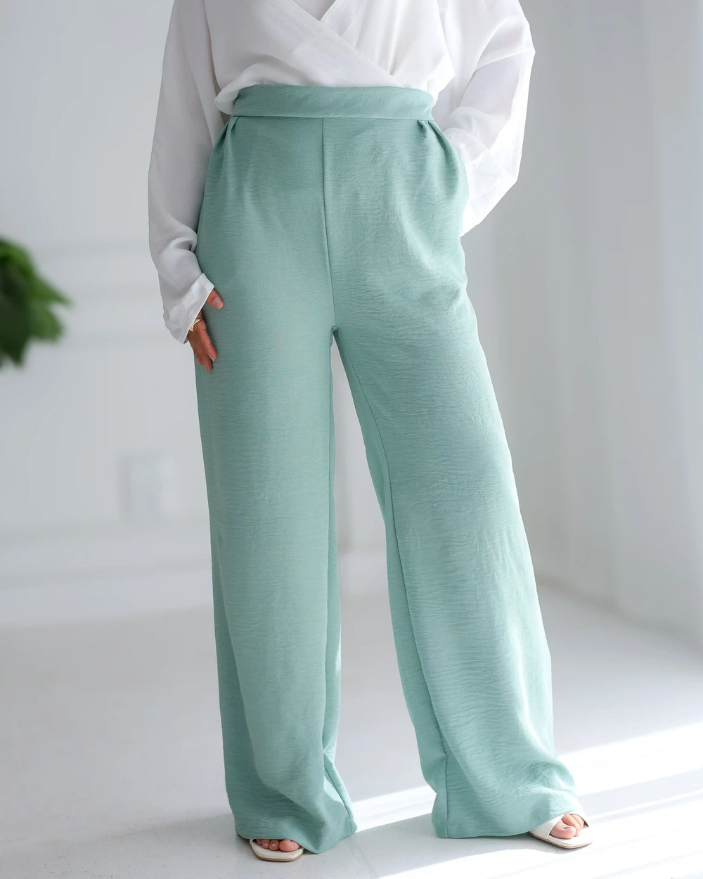 Crepe Wide-Leg Pants — trousers by Gumus