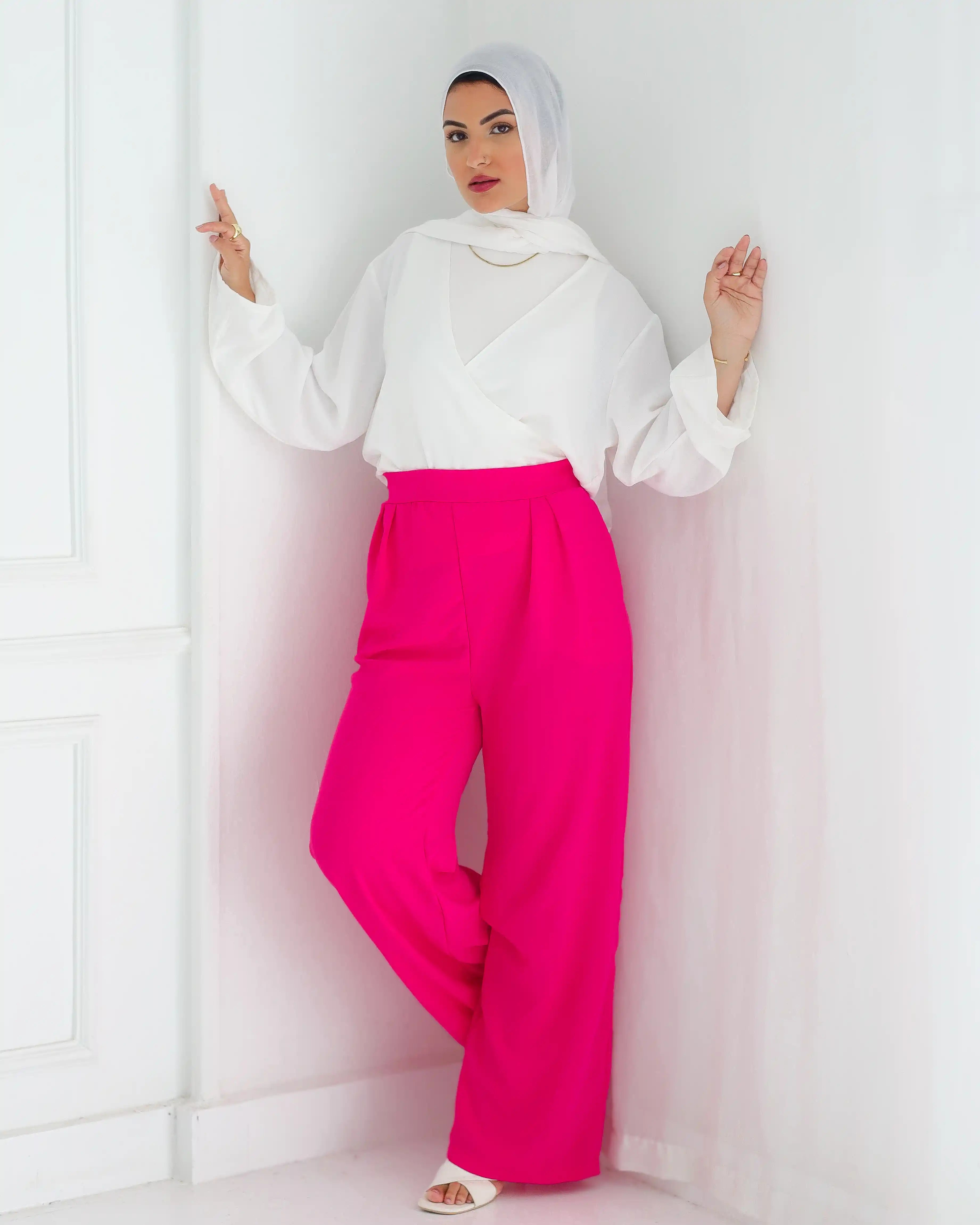 Gumus Crepe Wide-Leg Pants