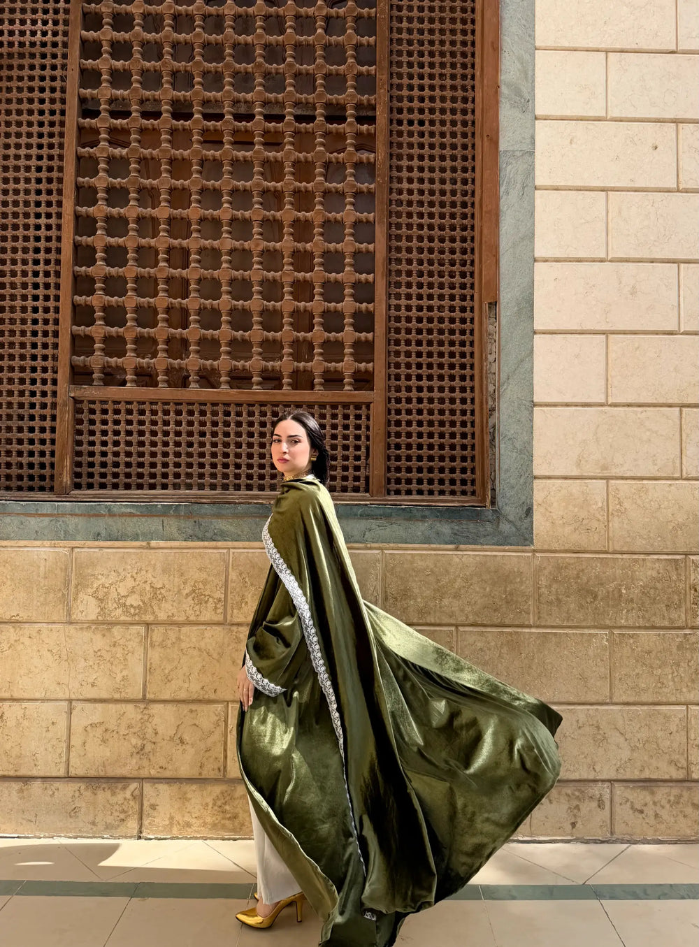 Lace Velvet Open Abaya — ramadan collection by Gumus