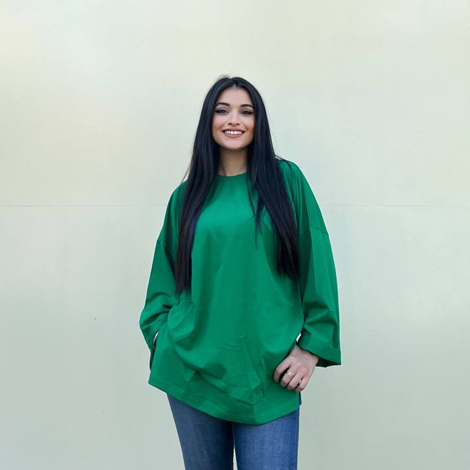 Gumus Oversized Cotton Crewneck